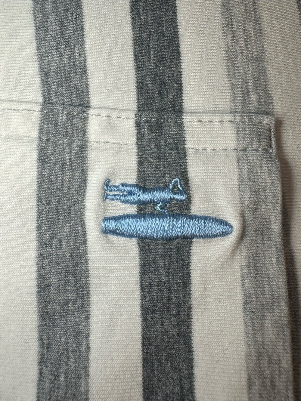 johnnie-O Striped Polo in Light Blue, Gray, White